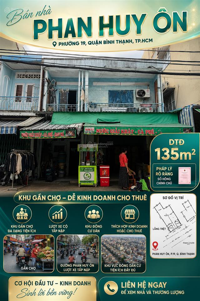 Bán nhà mặt tiền phan huy ôn bình thạnh  mặt tiền 6,3 mét | sổ hồng riêng