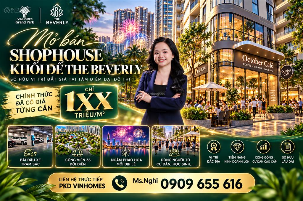 Chỉ 85 căn shophouse beverly | vinhomes grand park | pkd vinhomes 0909 655 ***