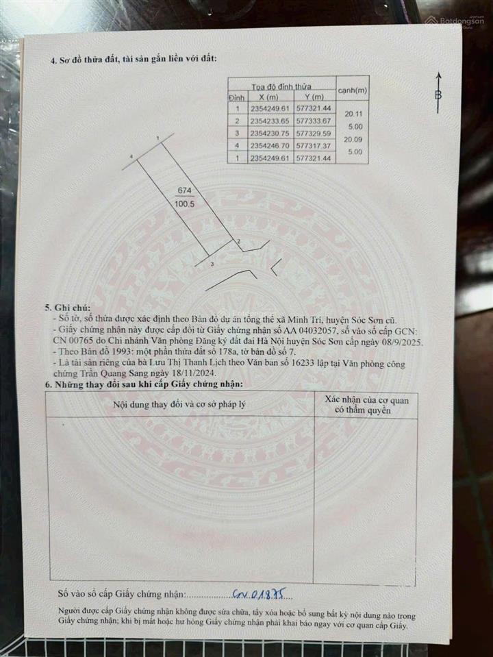 Chỉ 1 tỷ 650 triệu sở hữu ngay 100m full thổ cư tại kim anh, sóc sơn