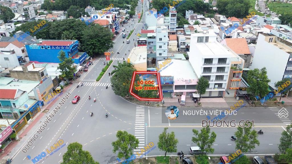 Bán lô góc vip mặt tiền nguyễn an ninh và gs1 đối diện ngân hàng shb và acb vị trí kim cương dĩ an