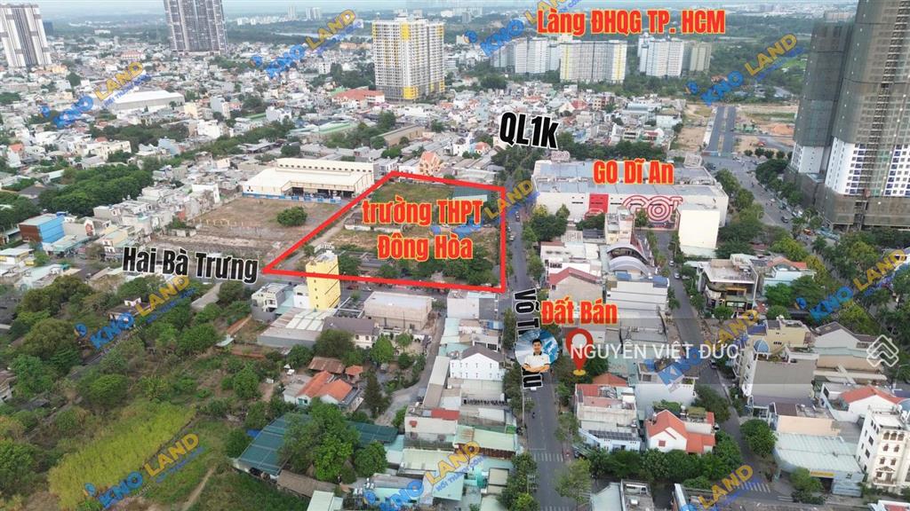 Giảm 1,1 tỷ bán gấp mặt tiền võ thị sáu ngay siêu thị go dĩ an đối diện trường cấp 3 đang xây