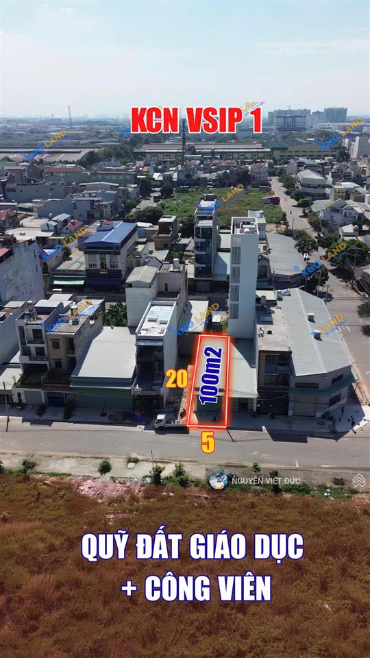 Giảm 500tr bán đất đối diện quỹ đất trường học chung cư kinh doanh đẹp ngay kcn vsip