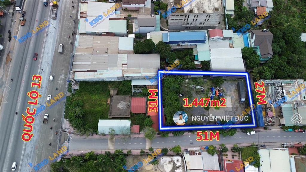 Bán gấp 51m mặt tiền vĩnh phú 23 sát quốc lộ 13 phù hợp phân lô tách thửa đối diện nhà hàng vạn lộc