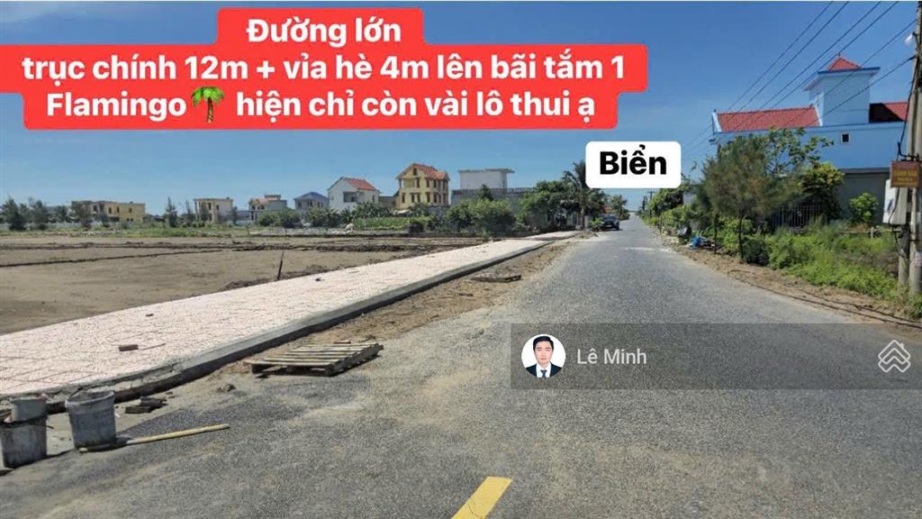 Chính chủ cần bán lô đất cạnh cổng kđt flamingo đi bộ 1 bước ra bãi tắm đường bao biển rộng 60m