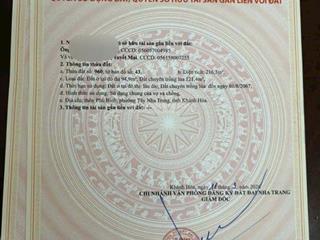 Bán lô đất mặt tiền đường lương định của, vĩnh thạnh, phường tây nha trang