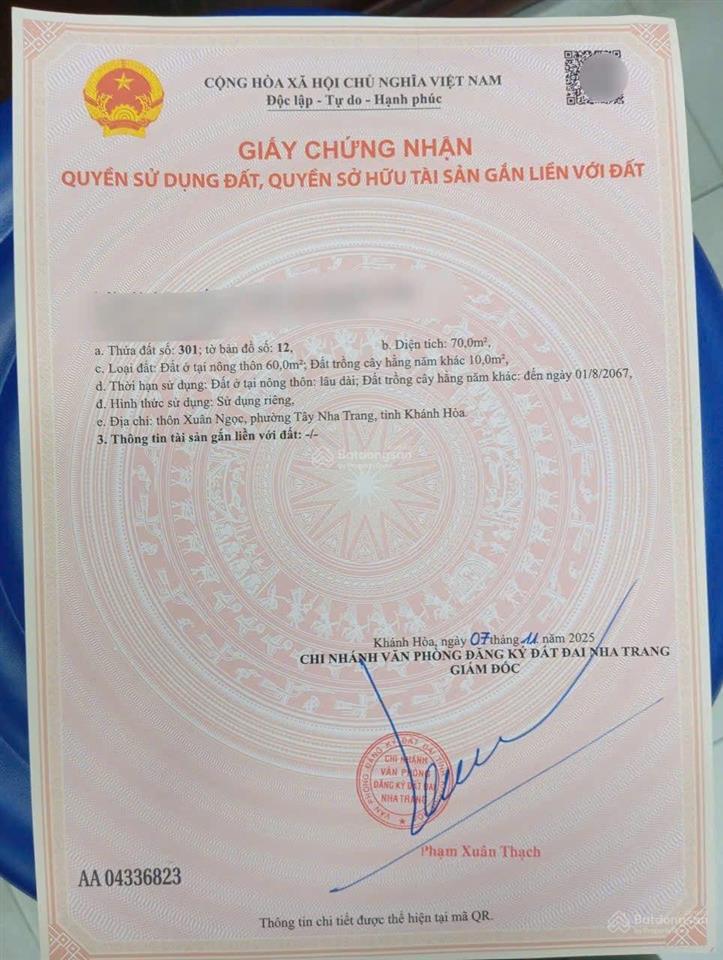 Bán đất khu tái định cư hòn thơm đường b5 , vĩnh ngọc nha trang