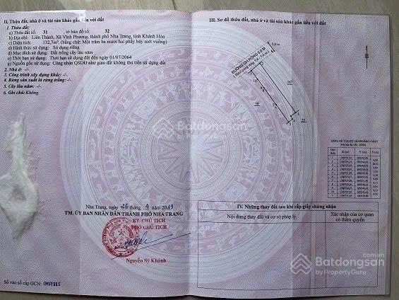 Bán đất hẻm nguyễn xiển, thôn liên thành, phường bắc nha trang (xã vĩnh phương)