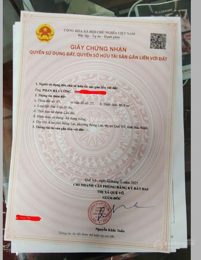 Bán đất nền 86m2 tại p. bồng lai, bắc ninh