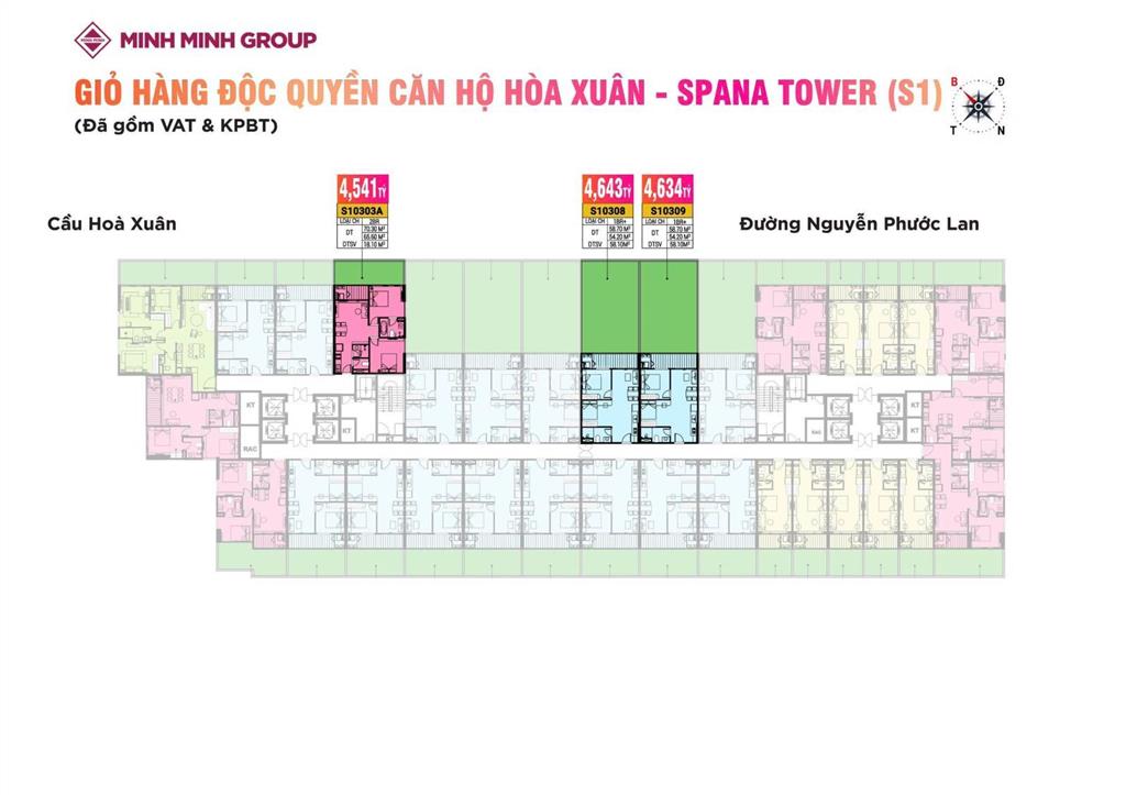 Căn góc 2pn 70m² tầng 5 giá tốt chỉ 3 tỷ 5 tttđ dự án spana tower