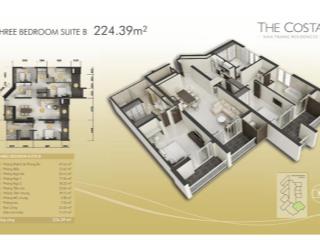 Bán căn hộ vip 3pn mặt tiền biển tại the costa nha trang, giá 26,5 tỷ, nội thất sang trọng