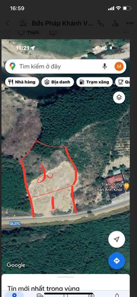 Cần bán tổng 2 lô đất mặt tiền quốc lộ 27c, khánh vĩnh, khánh hoà