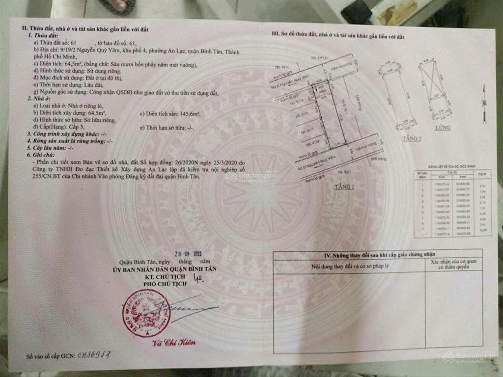 Siêu phẩm 2 mặt hẻm xe hơi bình tân  giáp quận 6, quận 8  chính chủ 1 đời chưa qua đầu tư