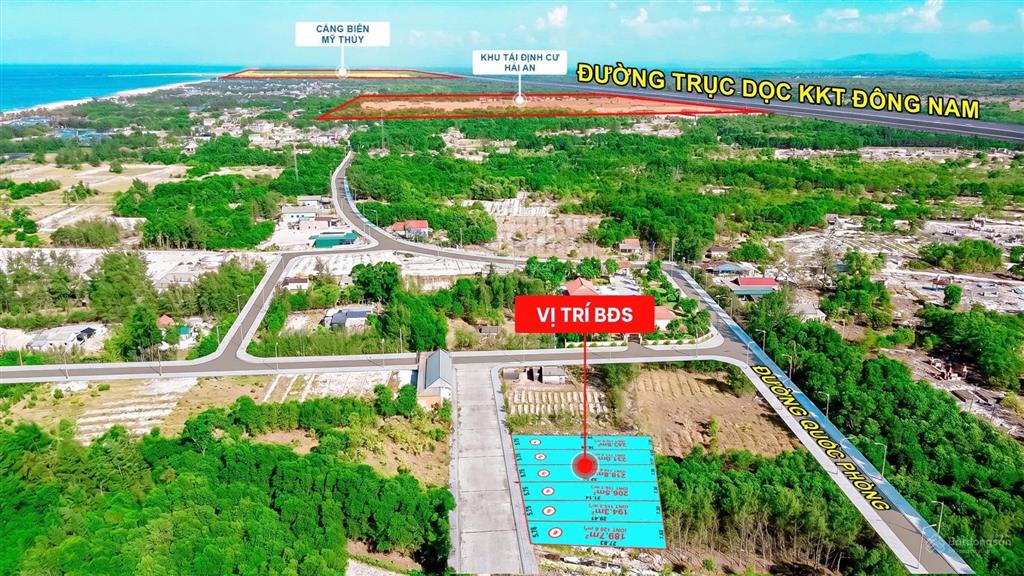 330tr lô đất cách biển 100m diện tích hơn 200m2, mặt tiền 5.75m nở hậu 7.30m