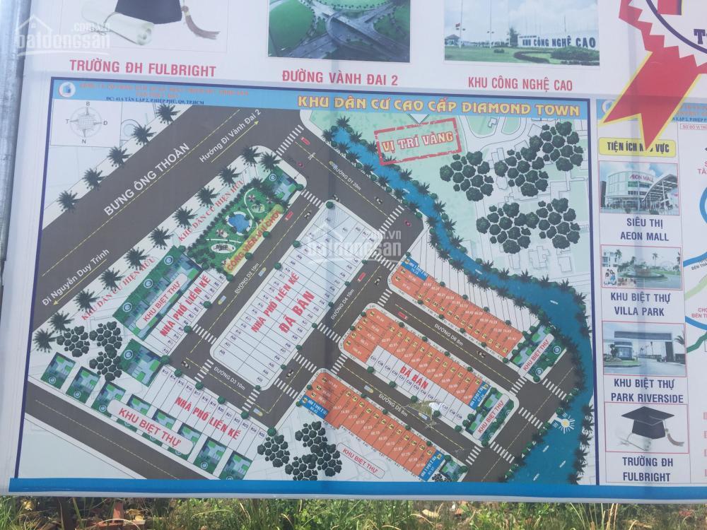 Bán nhanh nền dự án diamond town, p. phú hữu, quận 9. vị trí đẹp, đường lớn 10m, giá 5.4 tỷ
