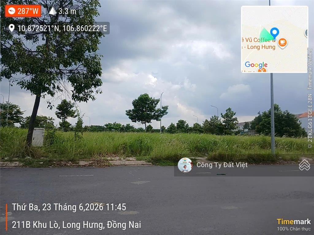 Bán gấp lô đất 2 mặt tiền, đường 21m, khu 1, khu dân cư long hưng  biên hòa, giá 33 tr/m2