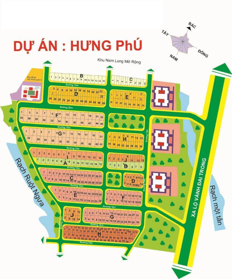 Bán lô đất trục đường 15m khu dân cư Hưng Phú 2, P.Phước Long B, Q9 cũ, dt 6x20m, gia 87tr/m2