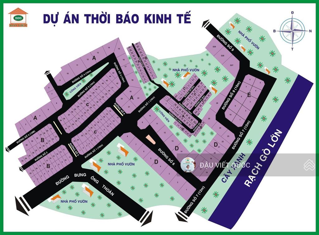 Cần bán đất nền nhà phố lô c34, dt 8x20m kdc thời báo kinh tế, bưng ông thoàn, p.long trường