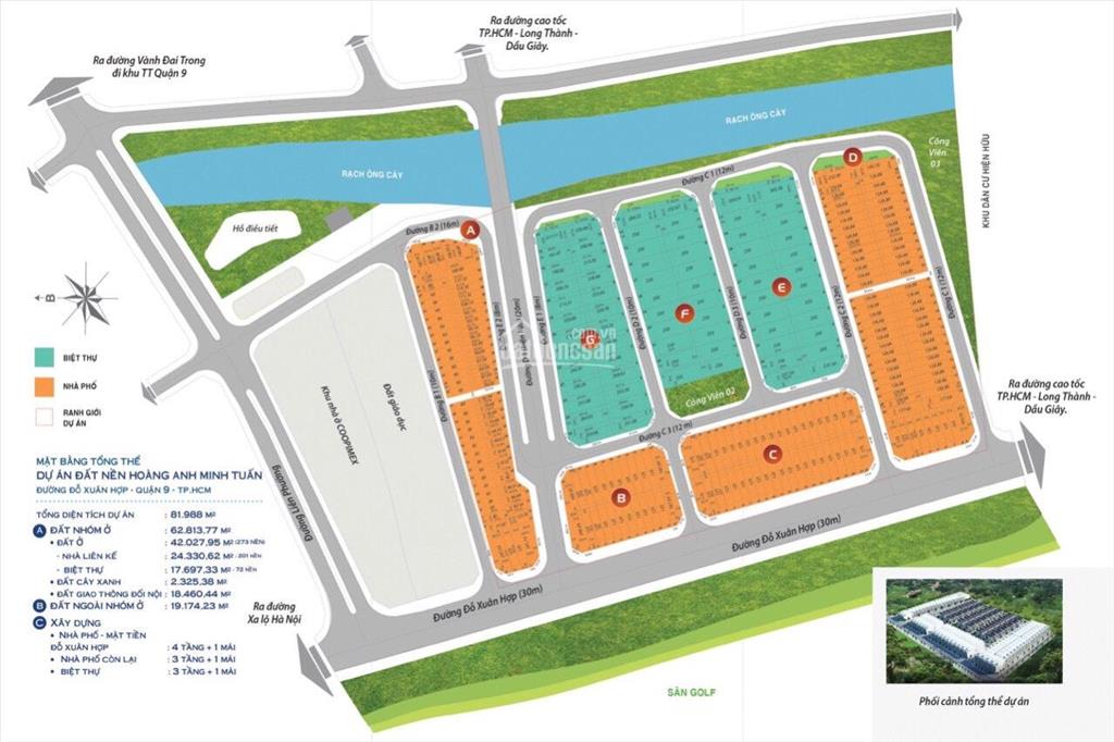 Bán nền đất nhà phố kdc hoàng anh minh tuấn, p. phước long b, quận 9, lô b, dt 5x25m