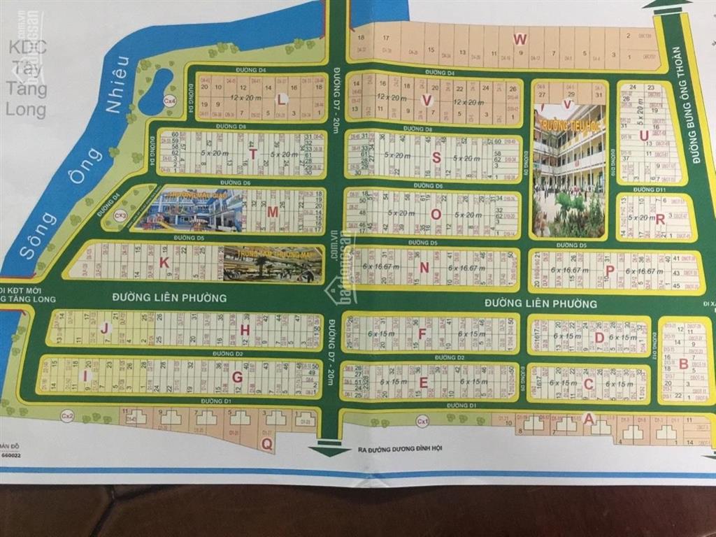 Bán đất kdc sở văn hóa, phú hữu, q9, lô h, dt 6x15m, giá 108 tr/m2, mặt tiền đường liên phường