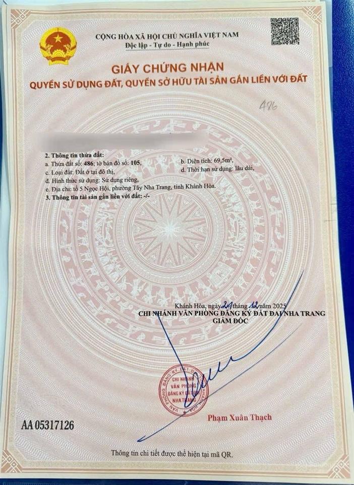 Bán đất lương định của phường tây nha trang