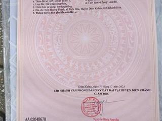 Bán đất diên hoà diên khánh giá 800 triệu