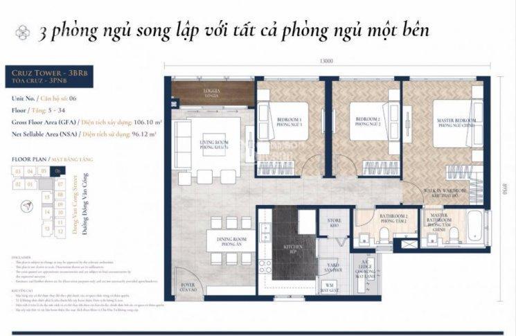 Căn đẹp căn 03 phòng 106m2, tòa berdaz, tầng cao, view q1 + lm81. giá 13,9 tỷ.  0931 356 ***
