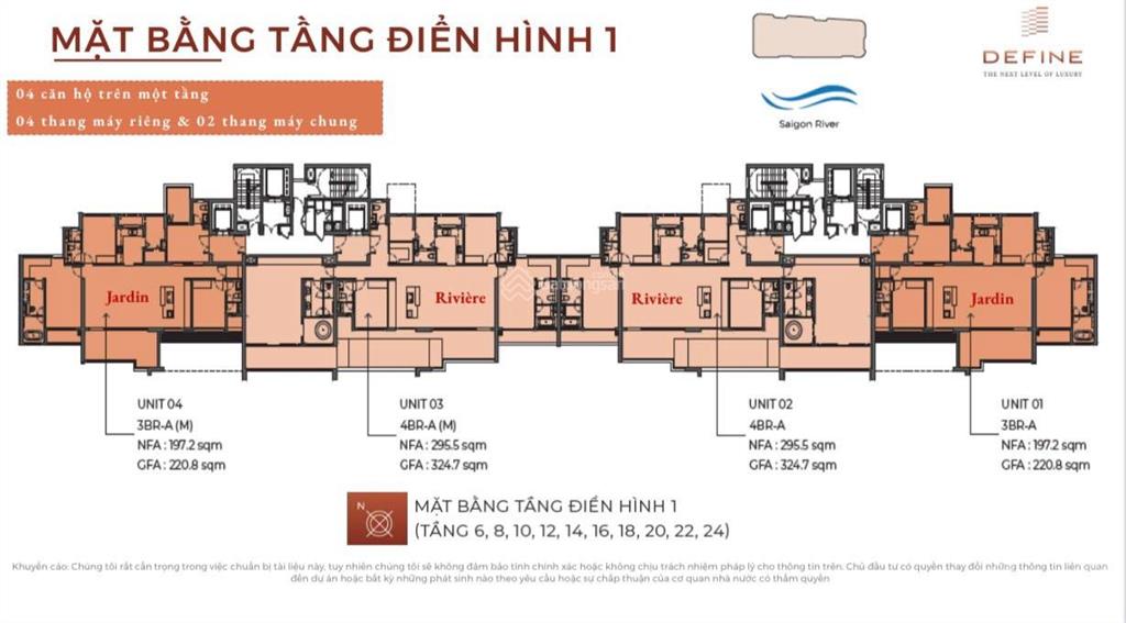 Căn hiếm, tầng cao! dự án define căn 3 phòng ngủ 220,8m2, trục căn 01. giá 38 tỷ  0931 356 ***