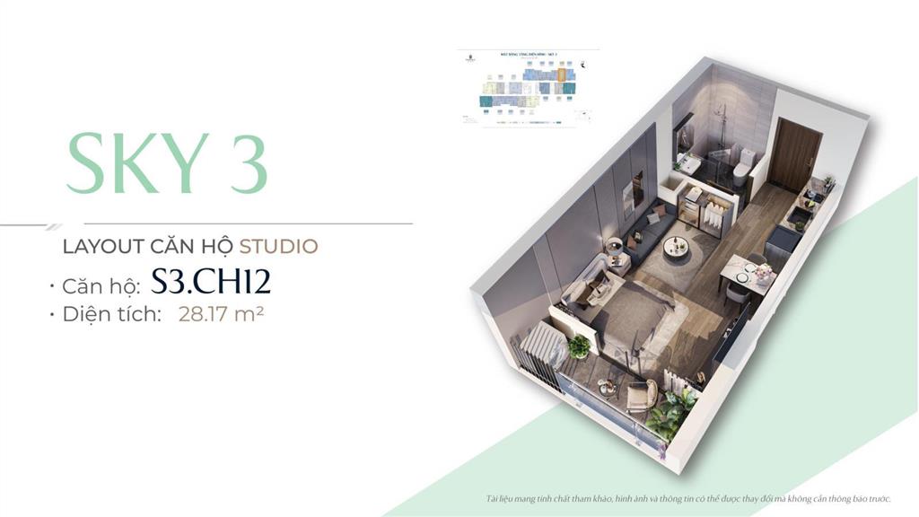Chính chủ bán gấp căn hộ 28m2 studio có ban công đẹp giá giảm còn 2.3x tỷ miễn phí dịch vụ 2 năm