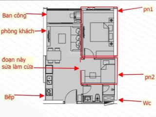 Cắt lỗ căn hộ 1pn+1 có thể sửa thành 2pn1wc giá 3.75 tỷ bao phí, full nội thất  0978 985 ***