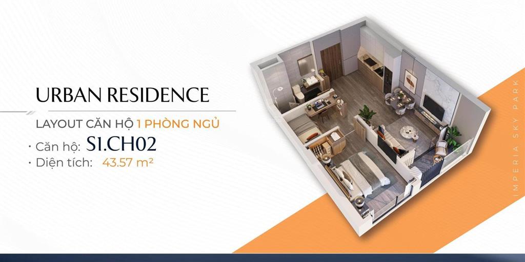 Chính chủ bán căn 43.6m2 thiết kế 2pn1wc tòa e1 hướng nam mát rượi giá 3.4 tỷ sát nhà ga metro5
