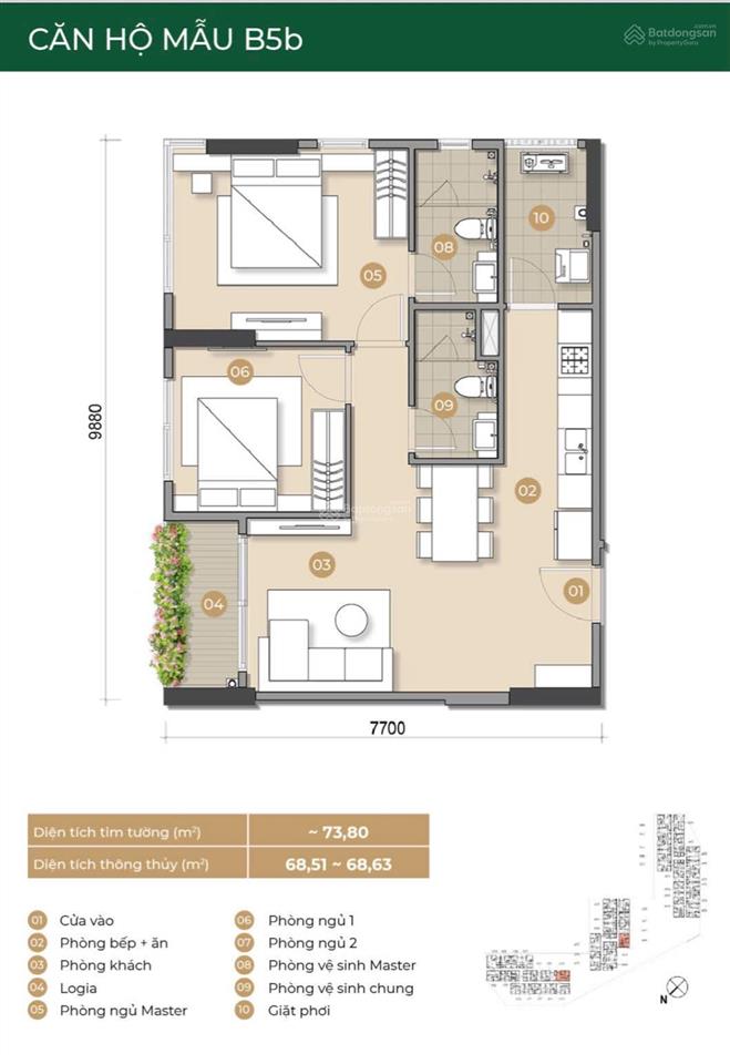 Căn góc 2pn view sông cuối cùng trellia cove, giá chỉ 5.466 tỷ. 10% ký hđmb