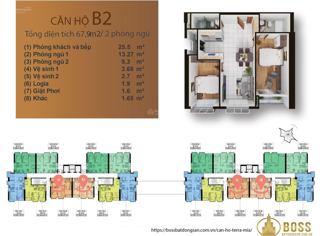 Bán ch terra mia sổ hồng dt 68m2 2pn, 2wc view q1, nhìn sông ,block b.  xem nhà 0904 398 ***