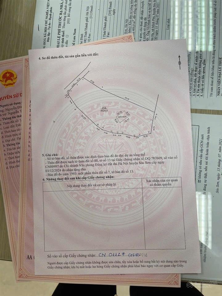 Chính chủ bán lô đất nghỉ dưỡng phân lô thôn phúc xuân xã trung giã tp hà nội
