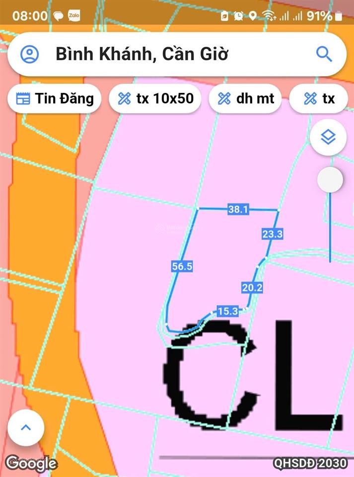 Bán đất đường trần quang quờn, xã bình khánh, quy hoạch đất ở, diện tích 2392 m2, giá 2 triệu/m2