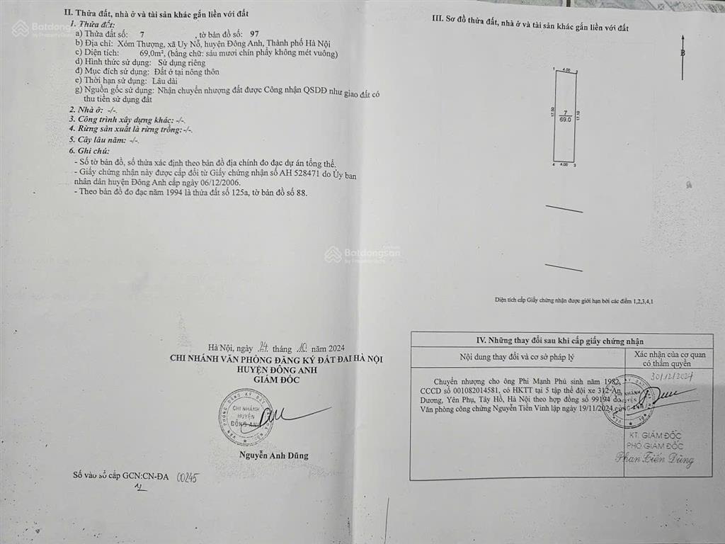 Bán mảnh đất đẹp mặt đường cao lỗ có nhà xóm thượng, xã uy nỗ, huyện đông anh, thành phố hà nội