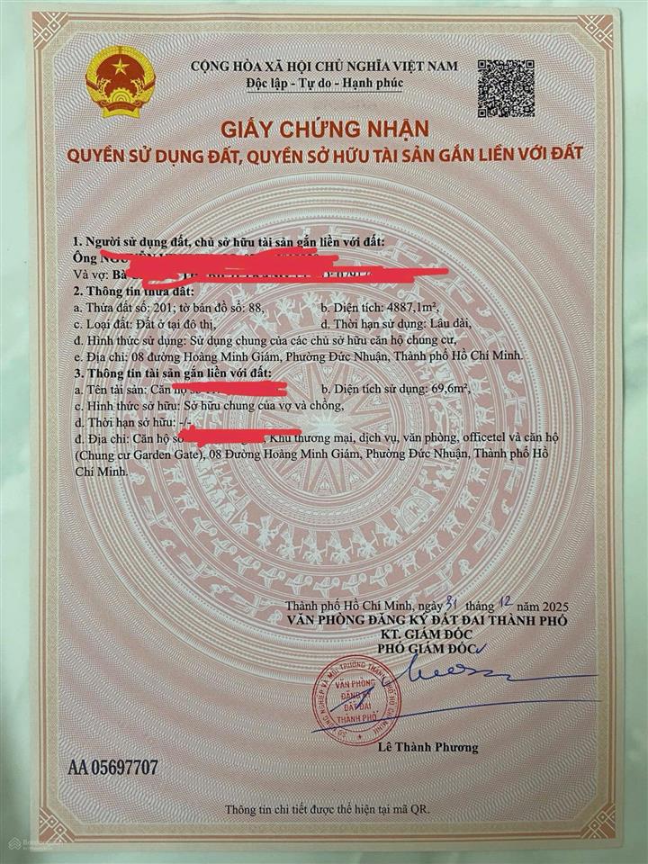 Căn hộ sổ hồng 7,47 tỷ full nội thất view cv gia định 87m² nội thất đầy đủ garden gate  novaland