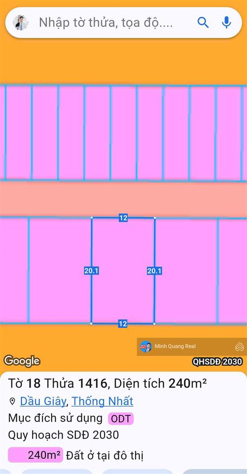 Bán đất nền biệt thư 12x24m khu đô thị trung tâm thị trấn dầu giây, ngay ngã tư dầu giây, ql.1a