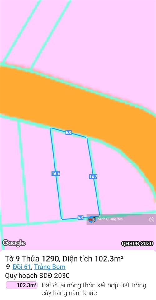 Bán đất xã đồi 61, 102m2, sát đt 777, trục đường kd buôn bán rộng 8m, chỉ 1tỷ050