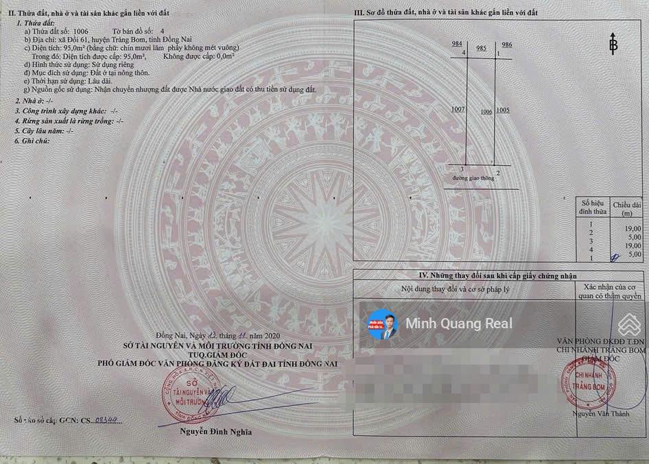 Bán lô thổ cư đường n2 dự án diamond city, 5x19m, giáp phường trảng bom, chỉ 1tỷ250 triệu