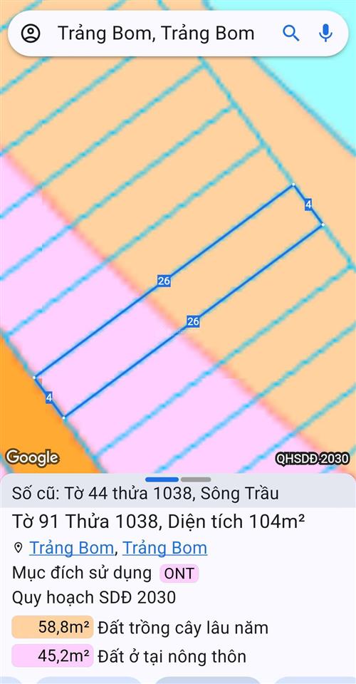 Chủ ngộp bán gấp 105m2, đất sổ riêng thổ cư, ngay kcn bàu xéo và vành đai 4
