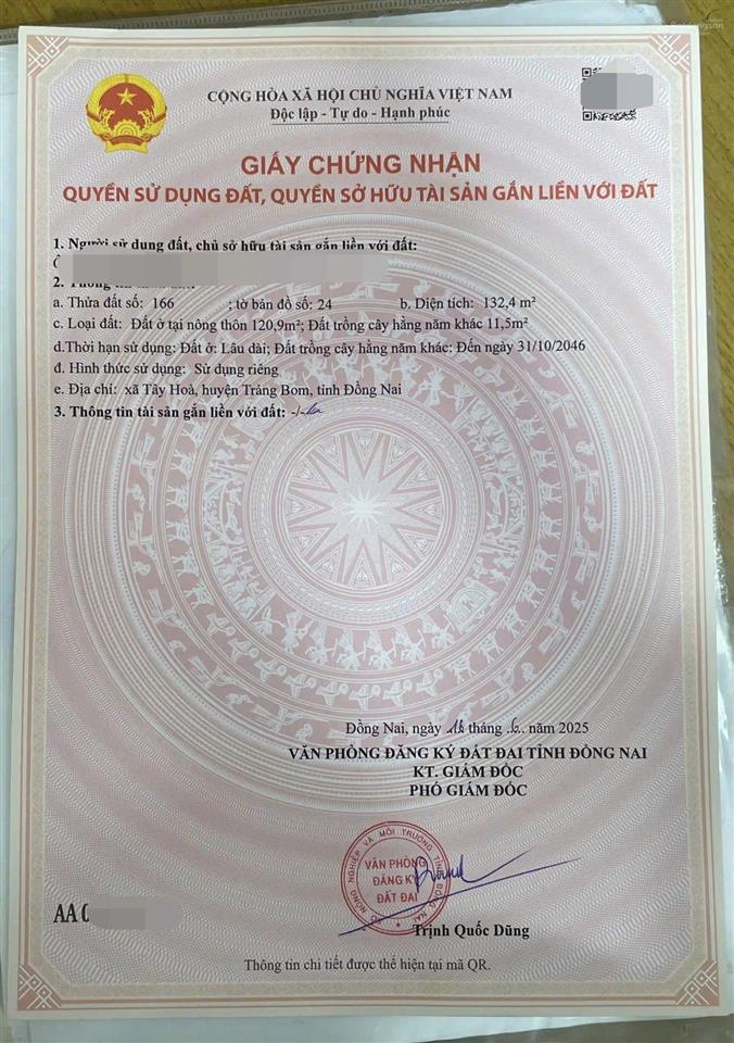 Bán gấp 132m2 mặt tiền suối dinh, khu bàn cờ gần nhà thờ lộc hòa, quốc lộ 1a và kcn bàu xéo
