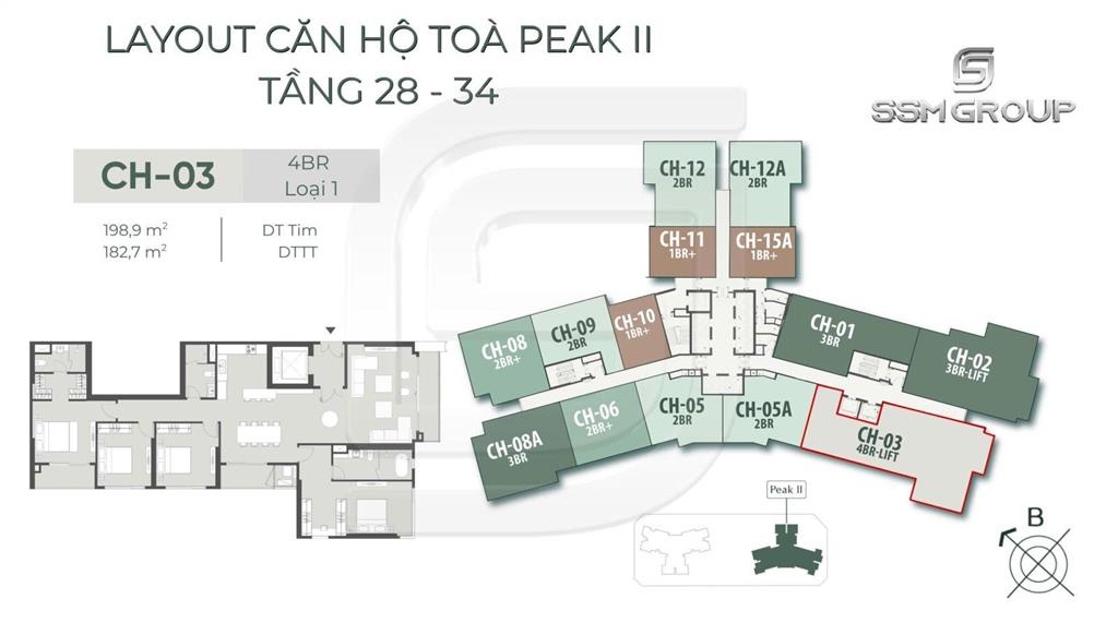 Quỹ căn ngoại giao 2 ngủ giá tốt 7,25 tỷ, full nội thất cao cấp toà peak 1 view hồ & bể bơi nội khu