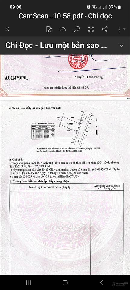 Bán đất tại đường tân thới nhất, quận 12, hcm, giá chỉ với 10,5 tỷ, 230m2. full thổ cư. sổ mới