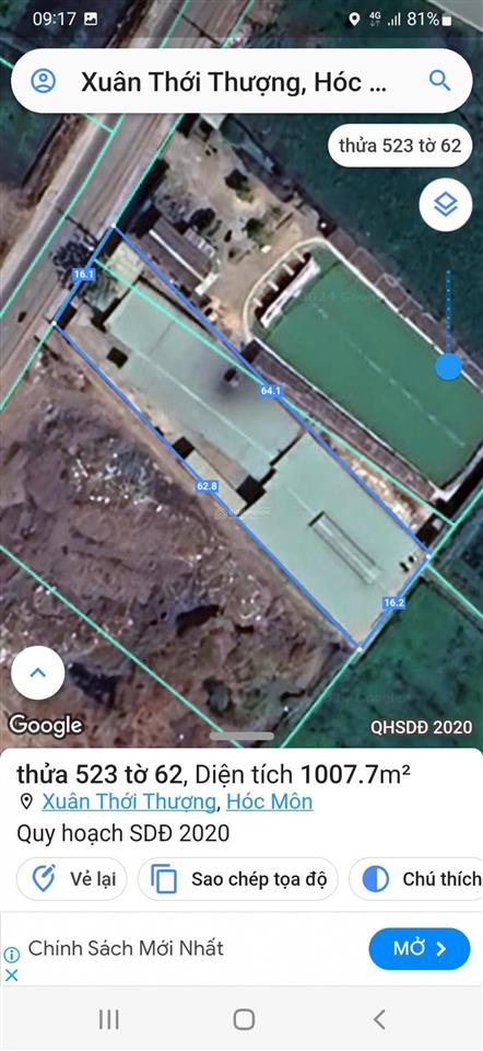 Chính chủ cần bán lại nhà xưởng 1000m2 mặt tiền đường phạm văn sáng, hóc môn