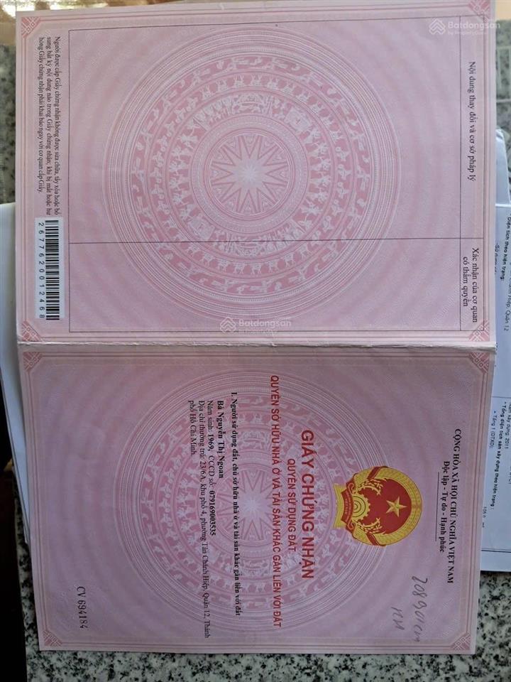 Bán căn nhà 1 trệt 3 lầu mặt tiền tân chánh hiệp 07, quận 12. gần đường nguyễn ảnh thủ.
