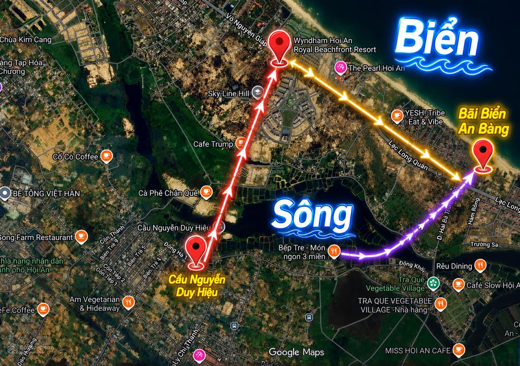 Bán lô đất 2 mặt tiền trước sau đường đồng nà 1, cách phố cổ hội an 3km, gần sông biển  giá tốt