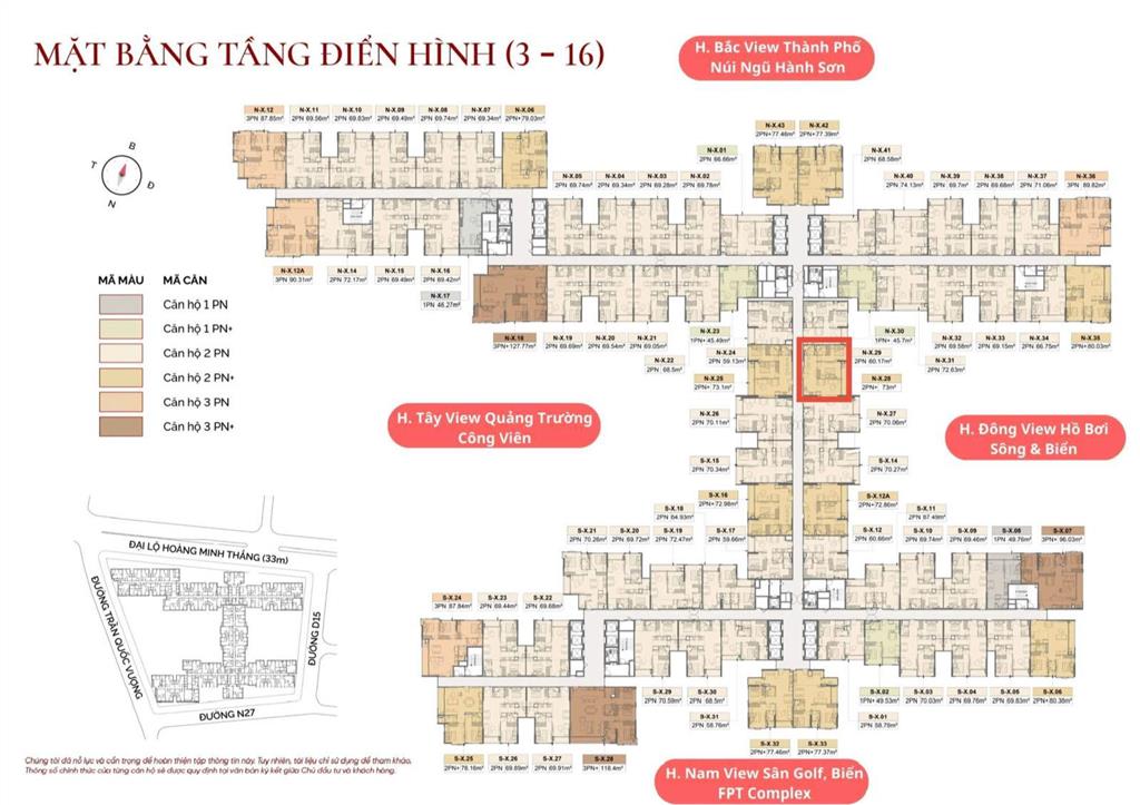 Bán nhanh căn hộ 2+1pn, hướng đông, view sông biển, tầng cao tại fpt plaza 4  giá chỉ 3,95 tỷ