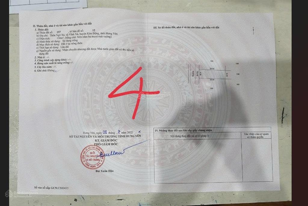 Chính chủ cần bán nhanh đất đấu giá vĩnh xá giá tốt