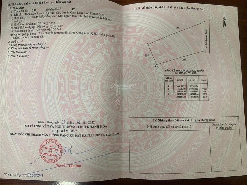 Bán đất làm kho bãi cam lâm  mặt tiền 70m  giá, 2.1 triệu / m2