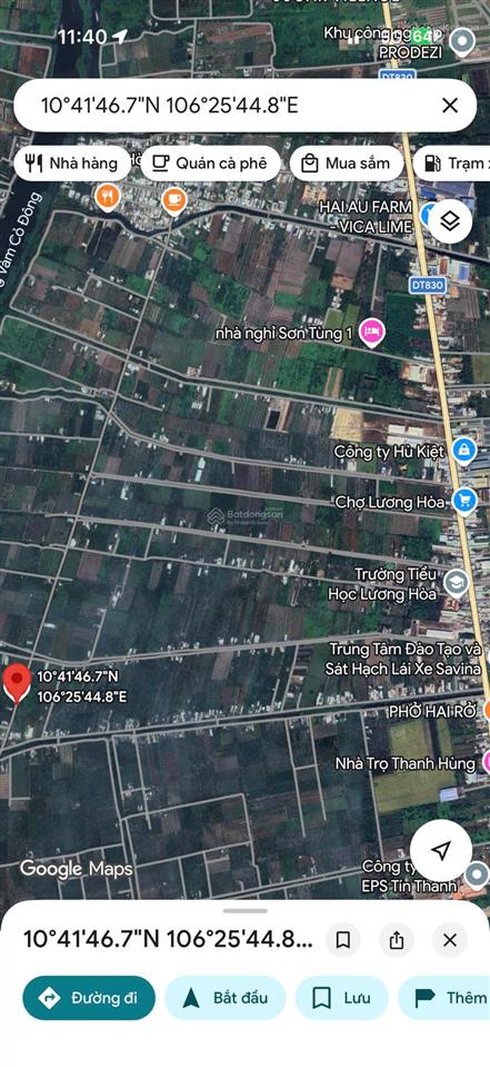 Bán nền thổ 9,5mx35m đẹp ấp 9 xã lương hoà, bến lức cũ